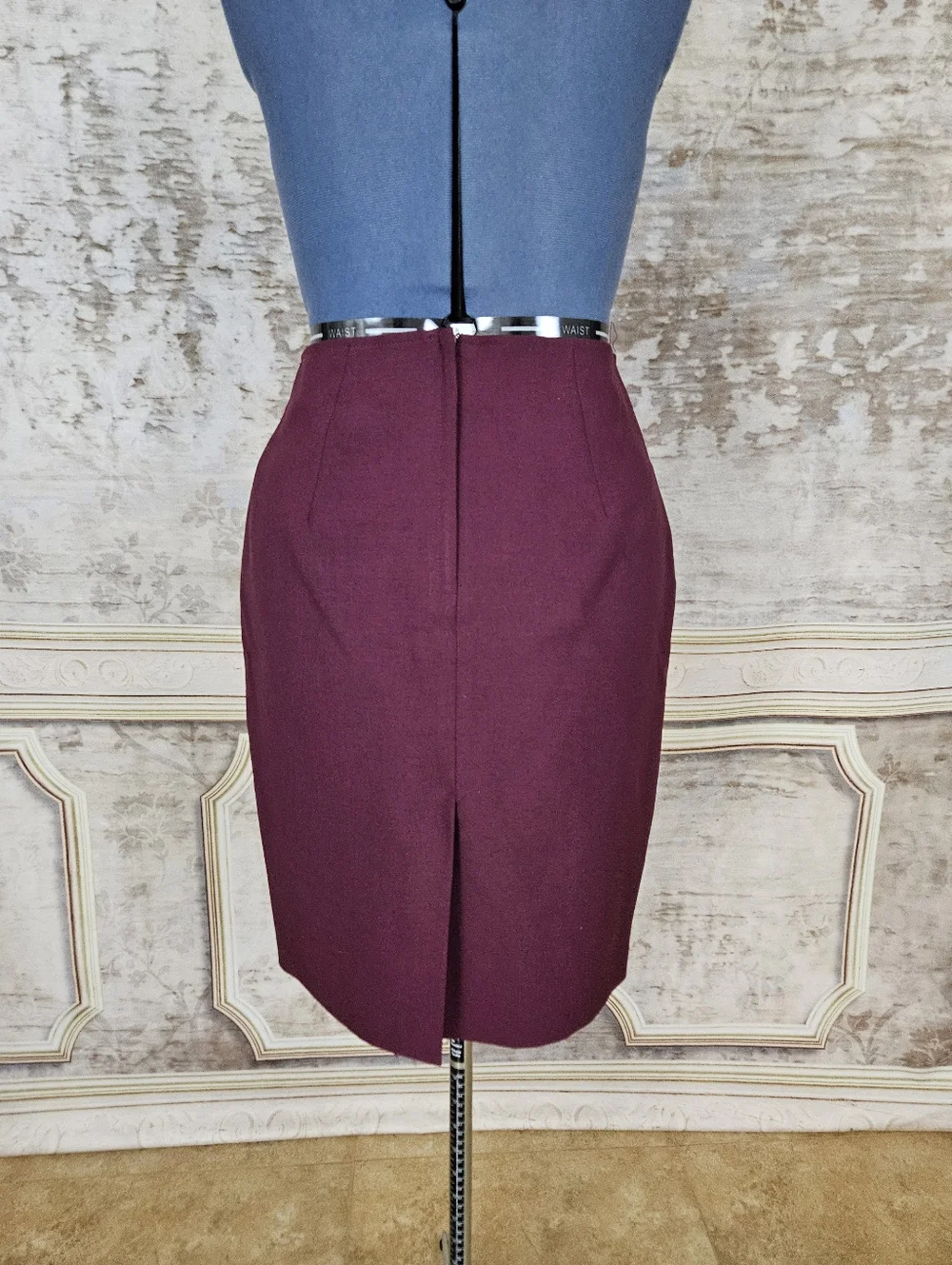 Vintage XOXO Skirt Y2K Plum Purple Mid Rise Pencil Skirt S 90s Office Secretary